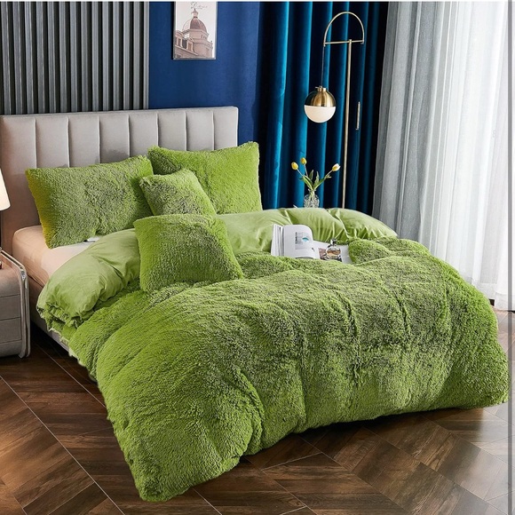 Grinch Soft and Warm Shaggy Duvet Cover Set - Full/Queen-Green-Good Condition🎄 - Picture 2 of 10
